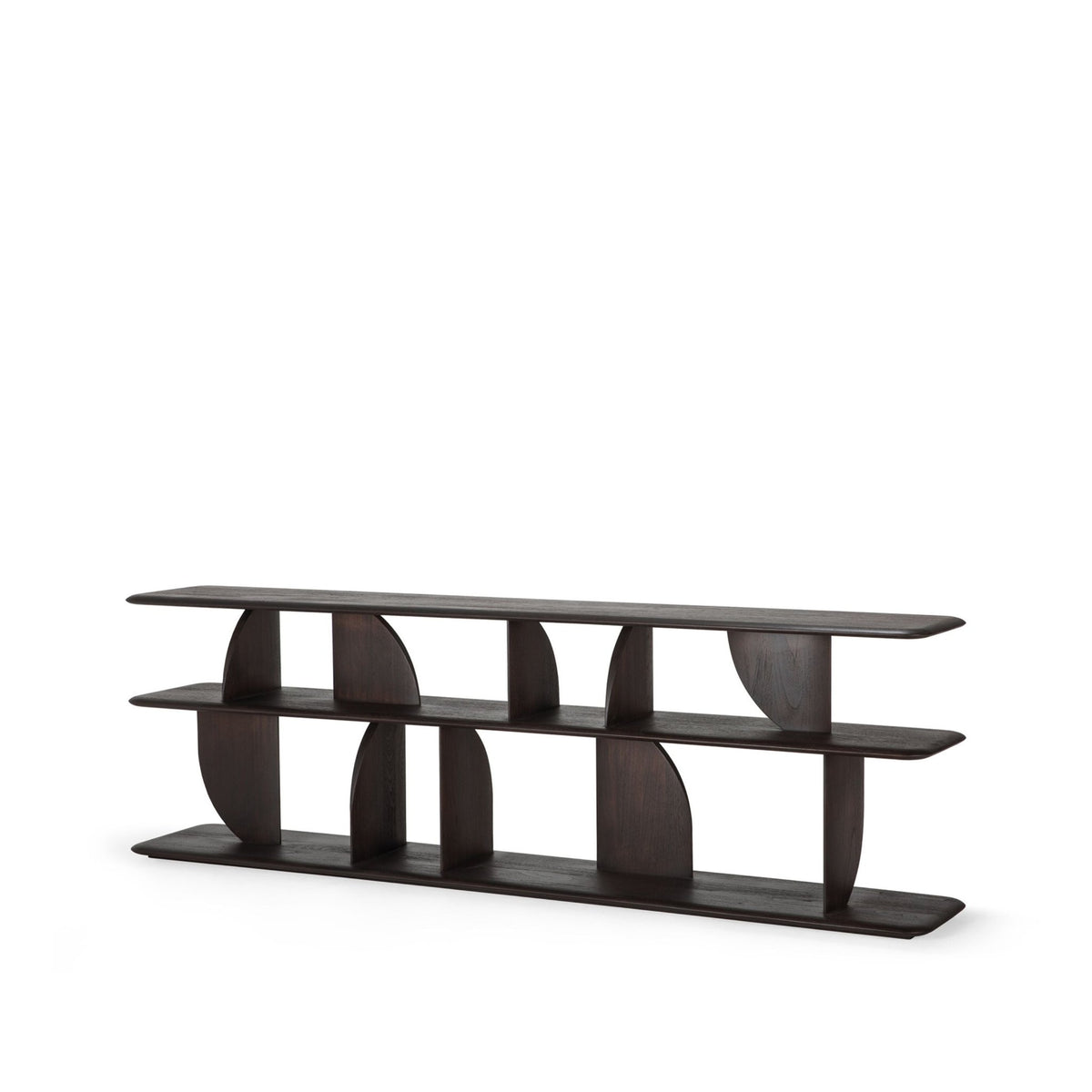 Geometric Sofa Console - Teak Dark Brown - Console Tables Ethnicraft Loom Collection Dubai