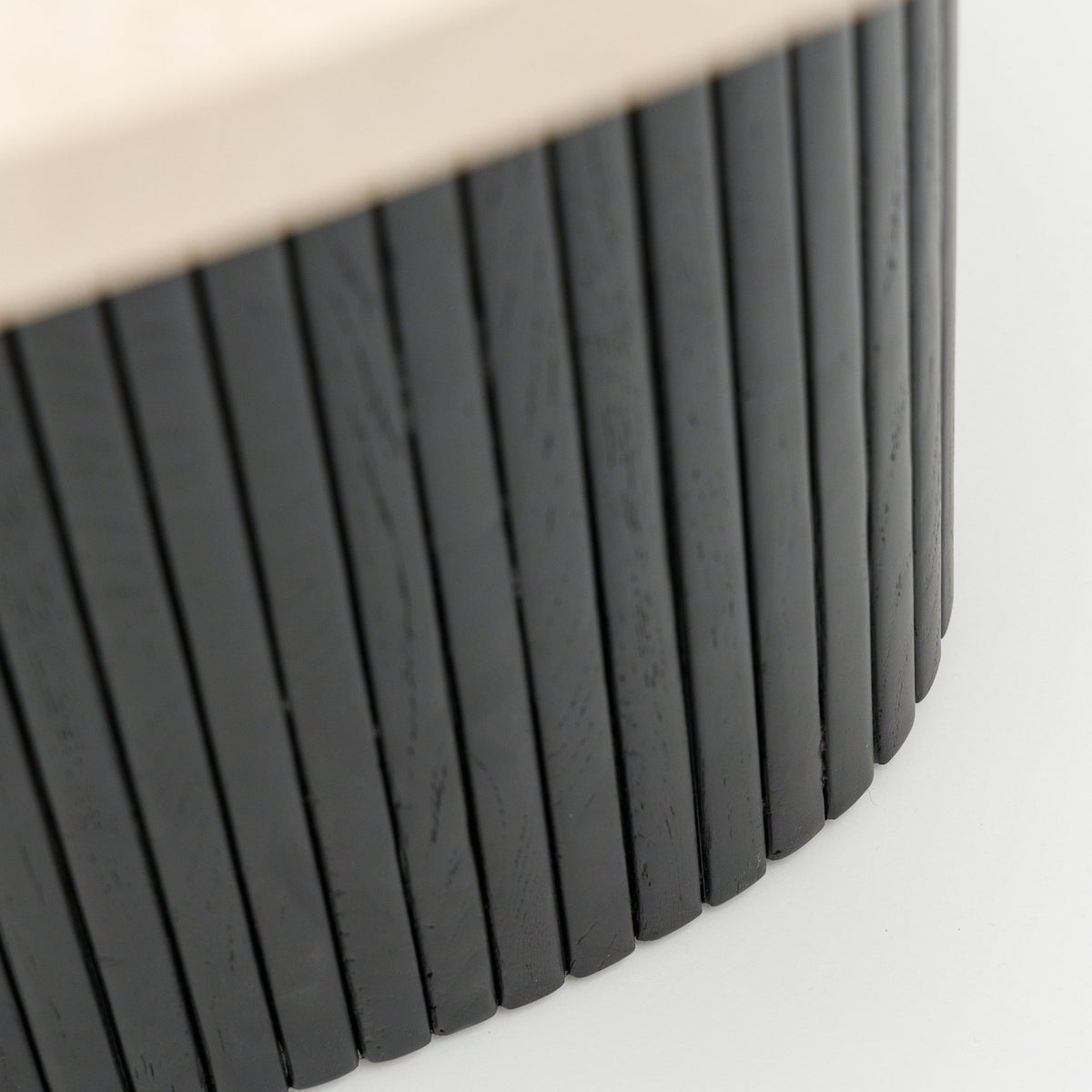Gion Coffee Table 55 - Black Oak & Travertine