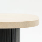 Gion Coffee Table 55 - Black Oak & Travertine