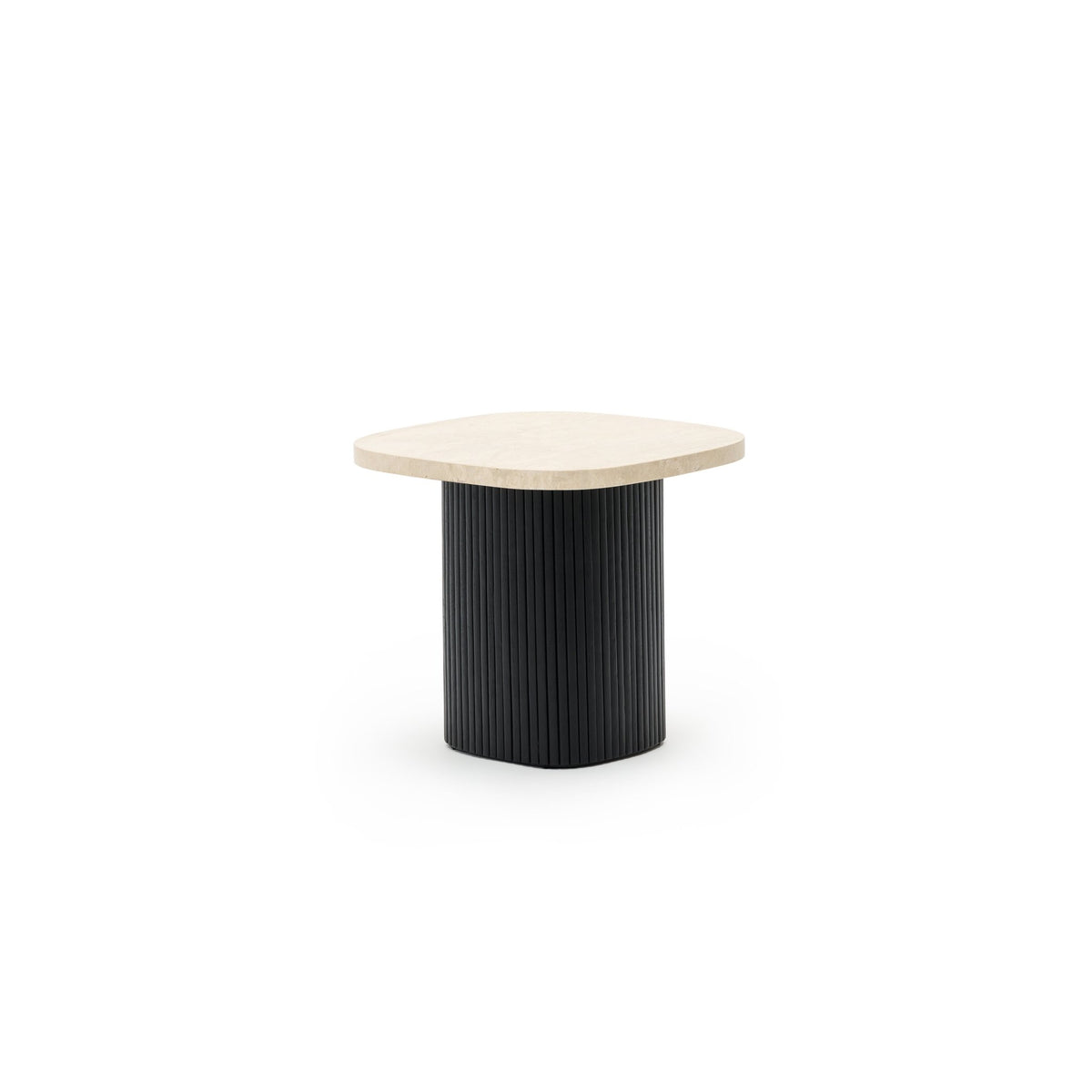 Gion Coffee Table 55 - Black Oak & Travertine