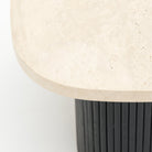 Gion Coffee Table 55 - Black Oak & Travertine