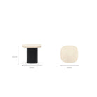 Gion Coffee Table 55 - Black Oak & Travertine