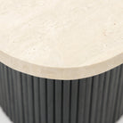 Gion Coffee Table 55 - Black Oak & Travertine