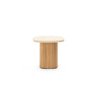 Gion Coffee Table 55 - Light Oak & Travertine