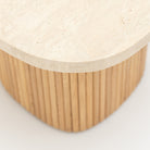 Gion Coffee Table 55 - Light Oak & Travertine