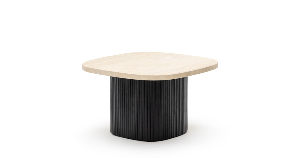 Gion Coffee Table 70 - Black Oak & Travertine - Loom Collection