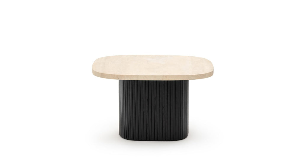 Gion Coffee Table 70 - Black Oak & Travertine - Loom Collection