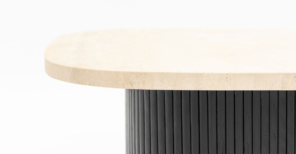 Gion Coffee Table 70 - Black Oak & Travertine - Loom Collection