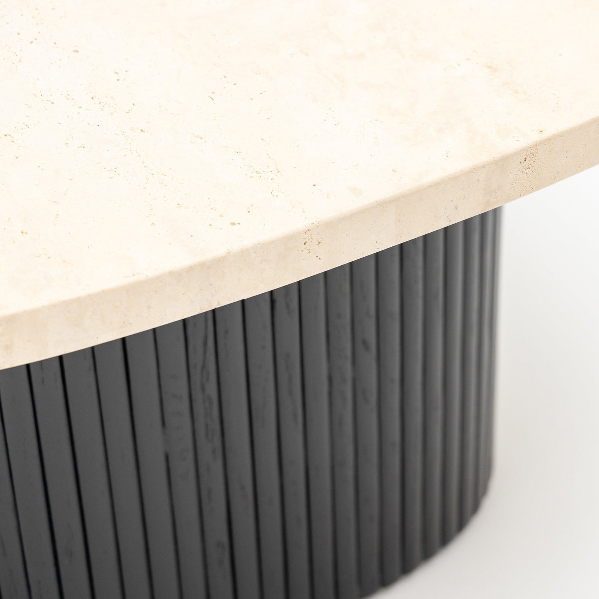 Gion Coffee Table 70 - Black Oak & Travertine - Coffee Tables Tolv Loom Collection Dubai