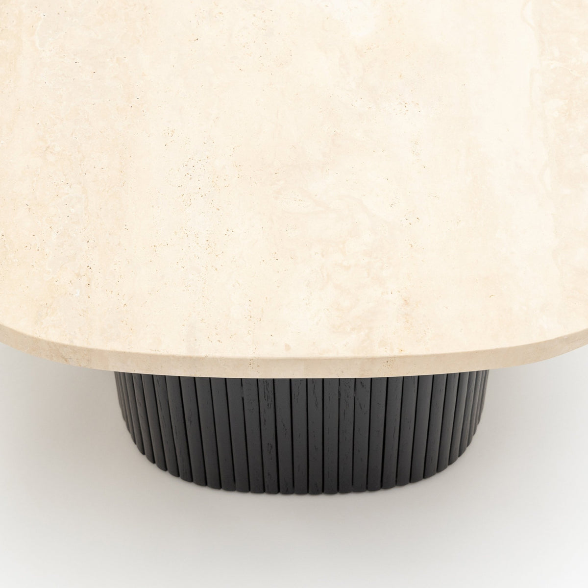 Gion Coffee Table 70 - Black Oak & Travertine - Coffee Tables Tolv Loom Collection Dubai