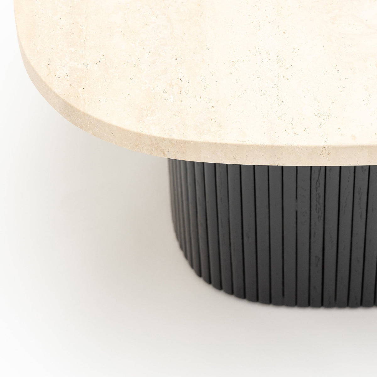Gion Coffee Table 70 - Black Oak & Travertine - Coffee Tables Tolv Loom Collection Dubai