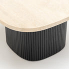 Gion Coffee Table 70 - Black Oak & Travertine - Coffee Tables Tolv Loom Collection Dubai