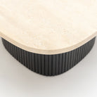 Gion Coffee Table 70 - Black Oak & Travertine - Coffee Tables Tolv Loom Collection Dubai