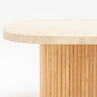 Gion Coffee Table 70 - Light Oak & Travertine - Coffee Tables Tolv Loom Collection Dubai