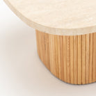 Gion Coffee Table 70 - Light Oak & Travertine - Coffee Tables Tolv Loom Collection Dubai