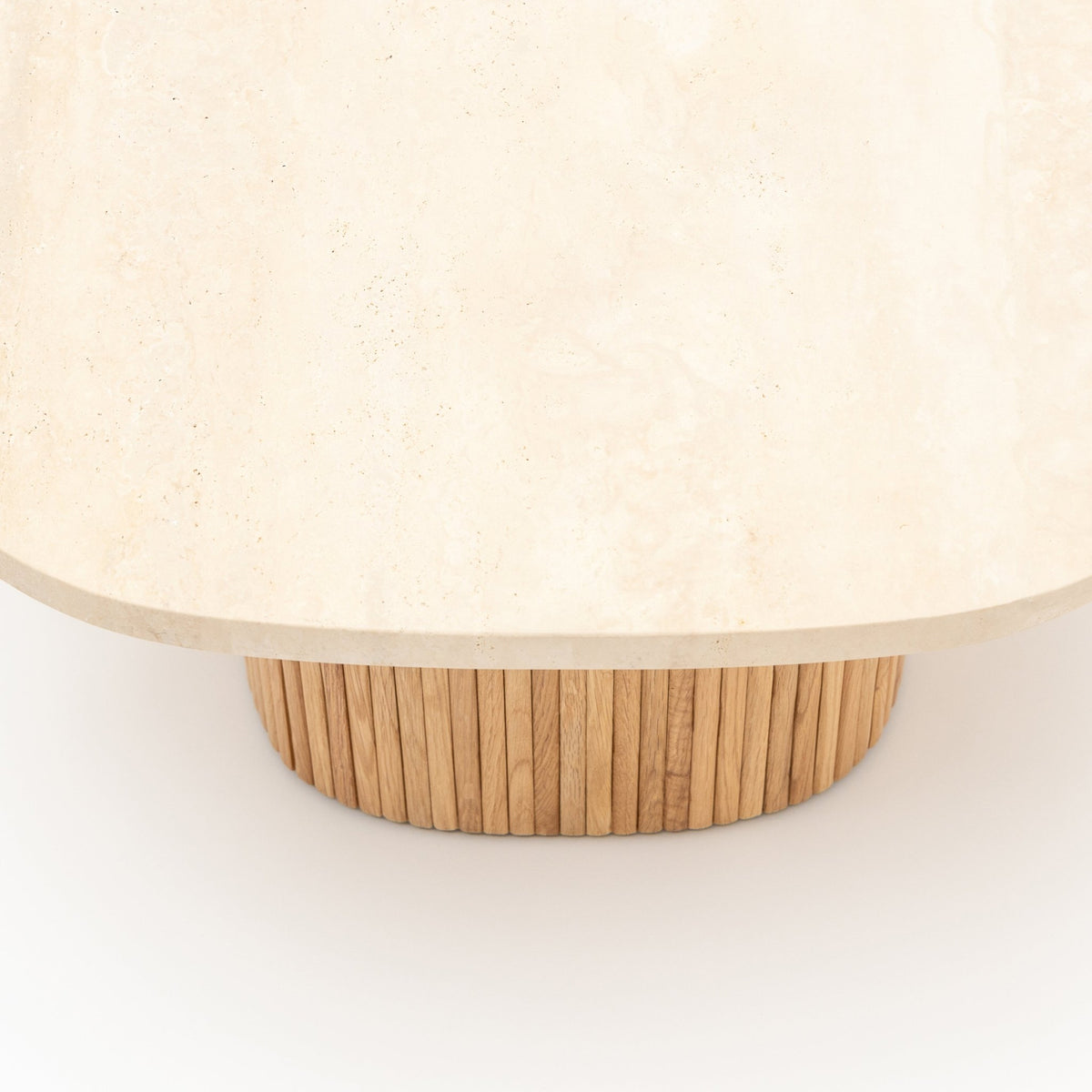 Gion Coffee Table 70 - Light Oak & Travertine - Coffee Tables Tolv Loom Collection Dubai