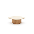 Gion Coffee Table 95 - Light Oak & Travertine - Coffee Tables Tolv Loom Collection Dubai