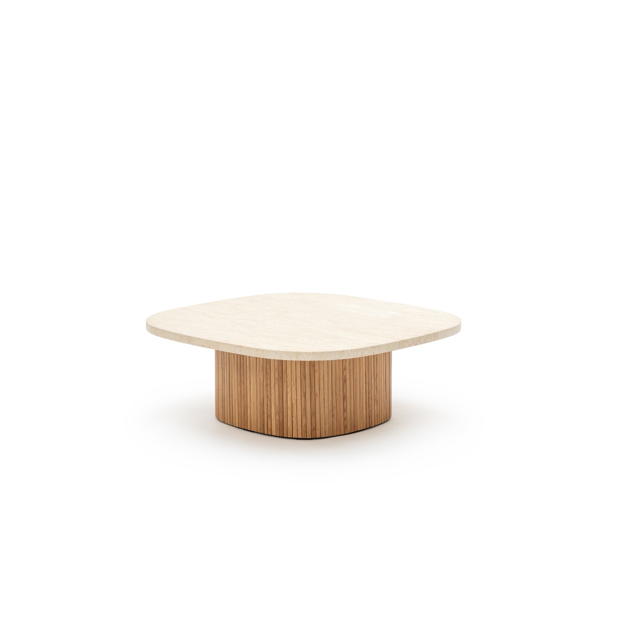 Gion 95 Light Oak Travertine Coffee Table | Loom Collection