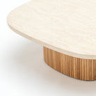 Gion Coffee Table 95 - Light Oak & Travertine - Coffee Tables Tolv Loom Collection Dubai