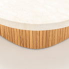 Gion Coffee Table 95 - Light Oak & Travertine - Coffee Tables Tolv Loom Collection Dubai