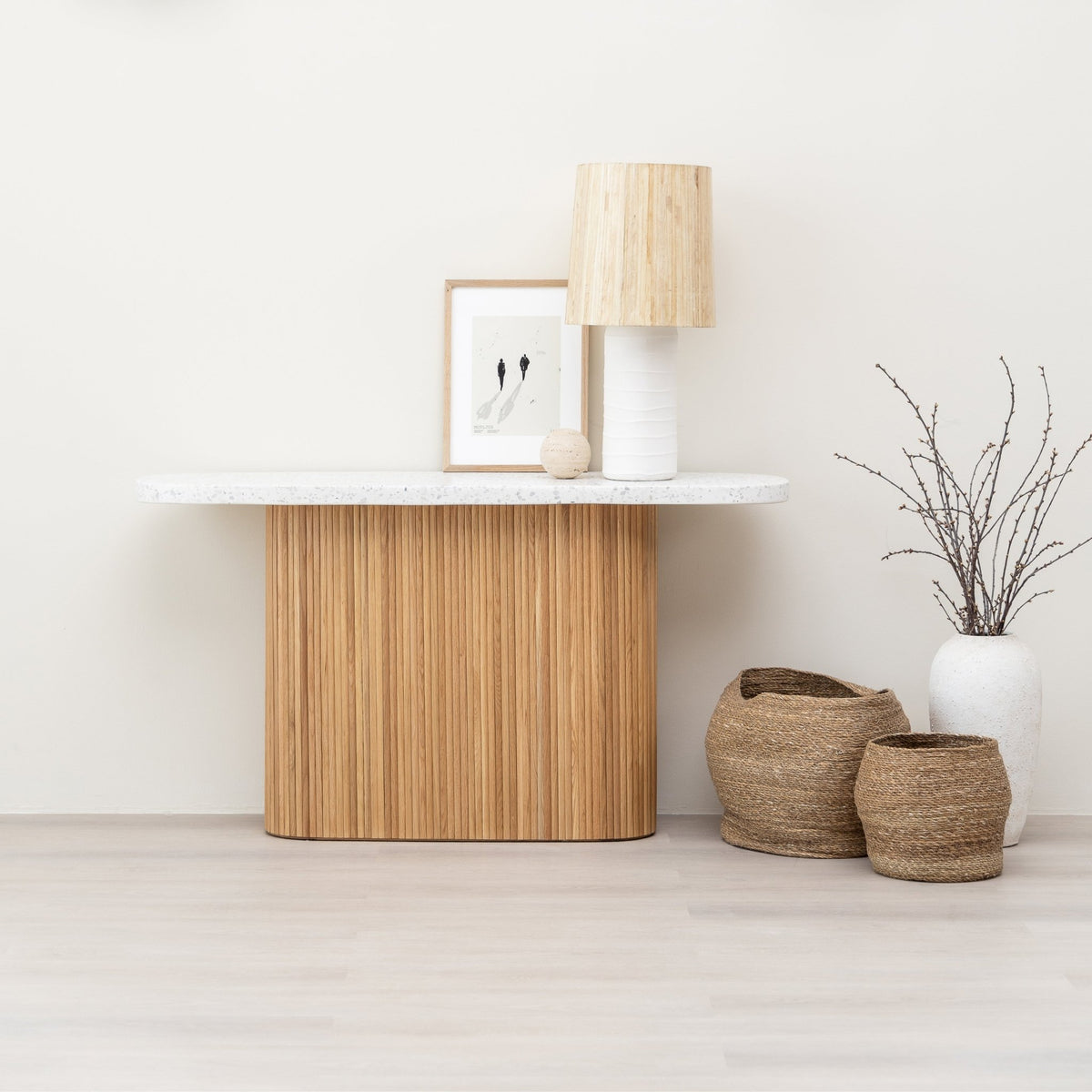 Gion Console 140 - Light Oak & Nougat