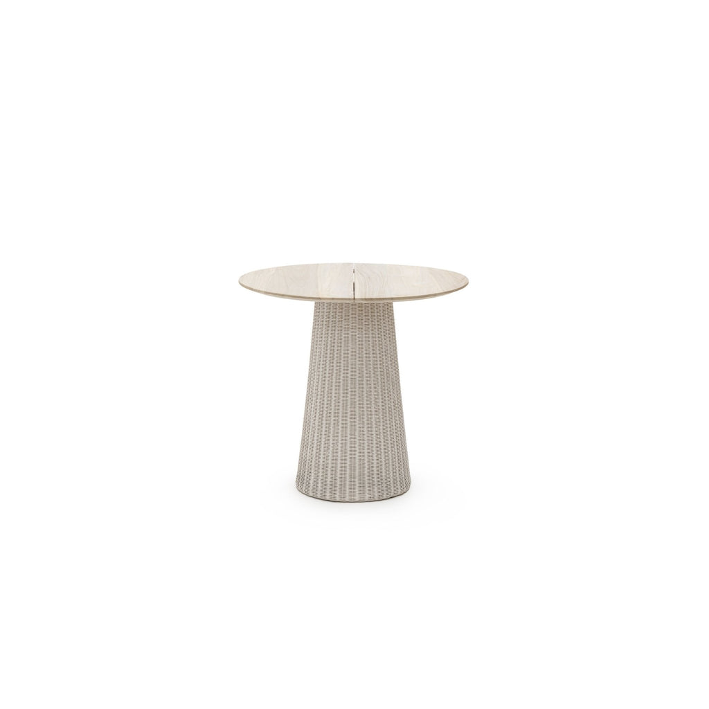 Girona Bistro Table - Aged Teak & Chalk - Round Dining Tables Loom Collection Loom Collection Dubai
