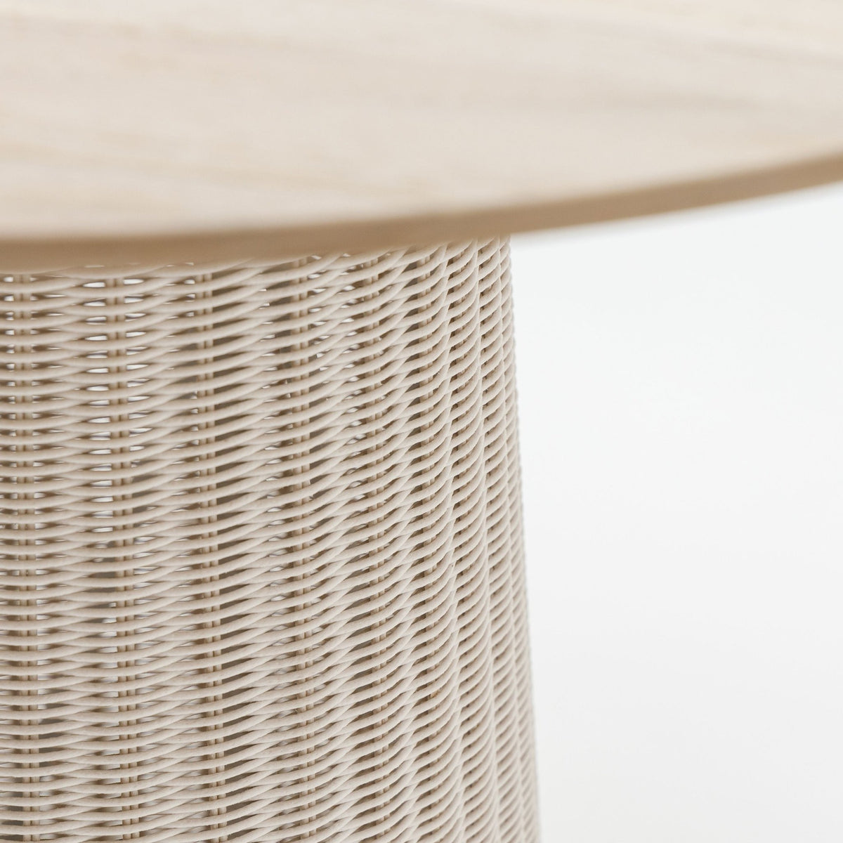 Girona Bistro Table - Aged Teak & Chalk - Round Dining Tables Loom Collection Loom Collection Dubai
