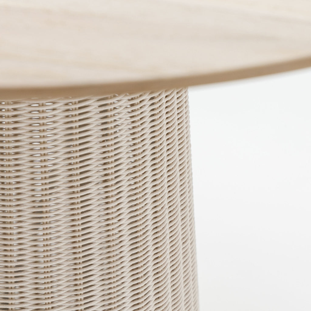 Girona Bistro Table - Aged Teak & Chalk - Round Dining Tables Loom Collection Loom Collection Dubai