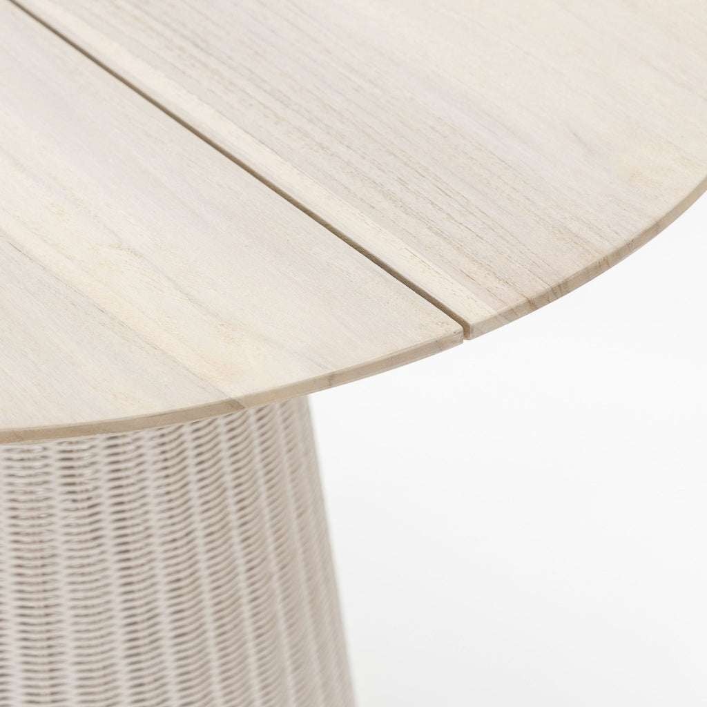 Girona Bistro Table - Aged Teak & Chalk - Round Dining Tables Loom Collection Loom Collection Dubai