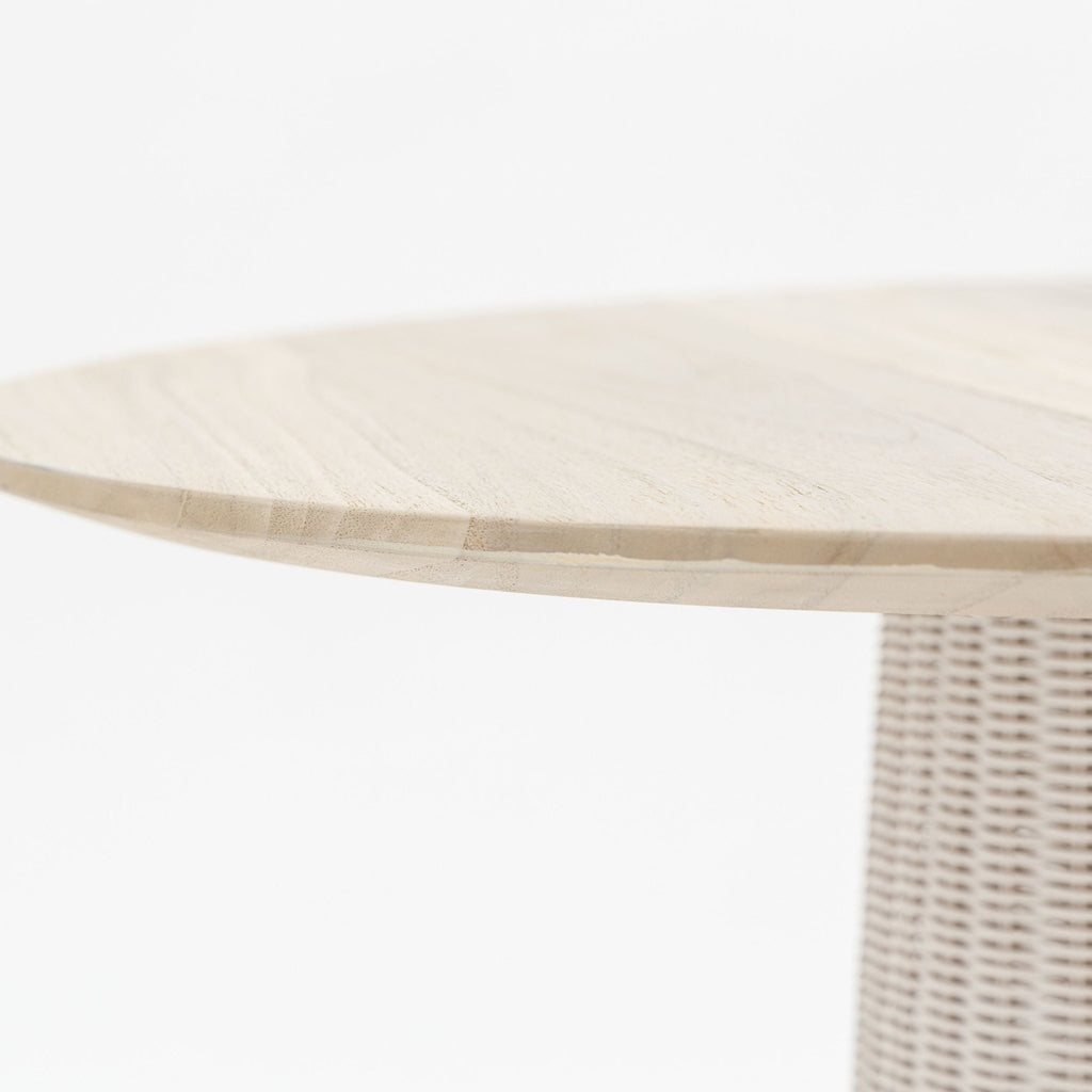 Girona Bistro Table - Aged Teak & Chalk - Round Dining Tables Loom Collection Loom Collection Dubai