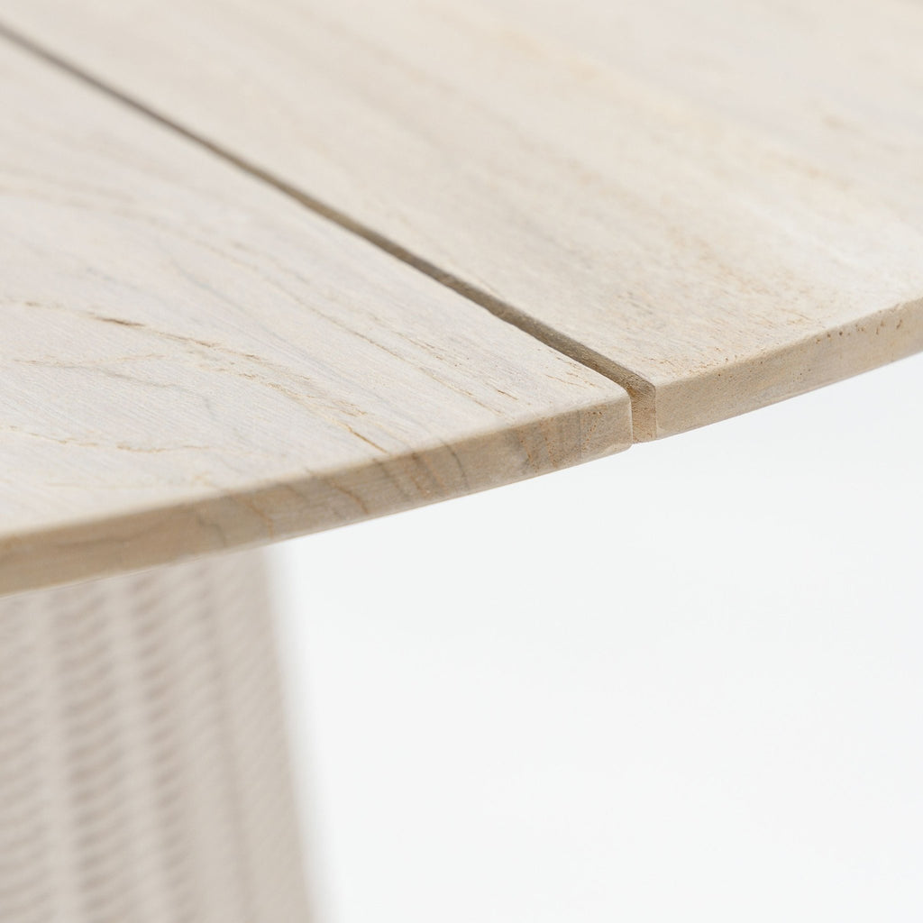 Girona Bistro Table - Aged Teak & Chalk - Round Dining Tables Loom Collection Loom Collection Dubai