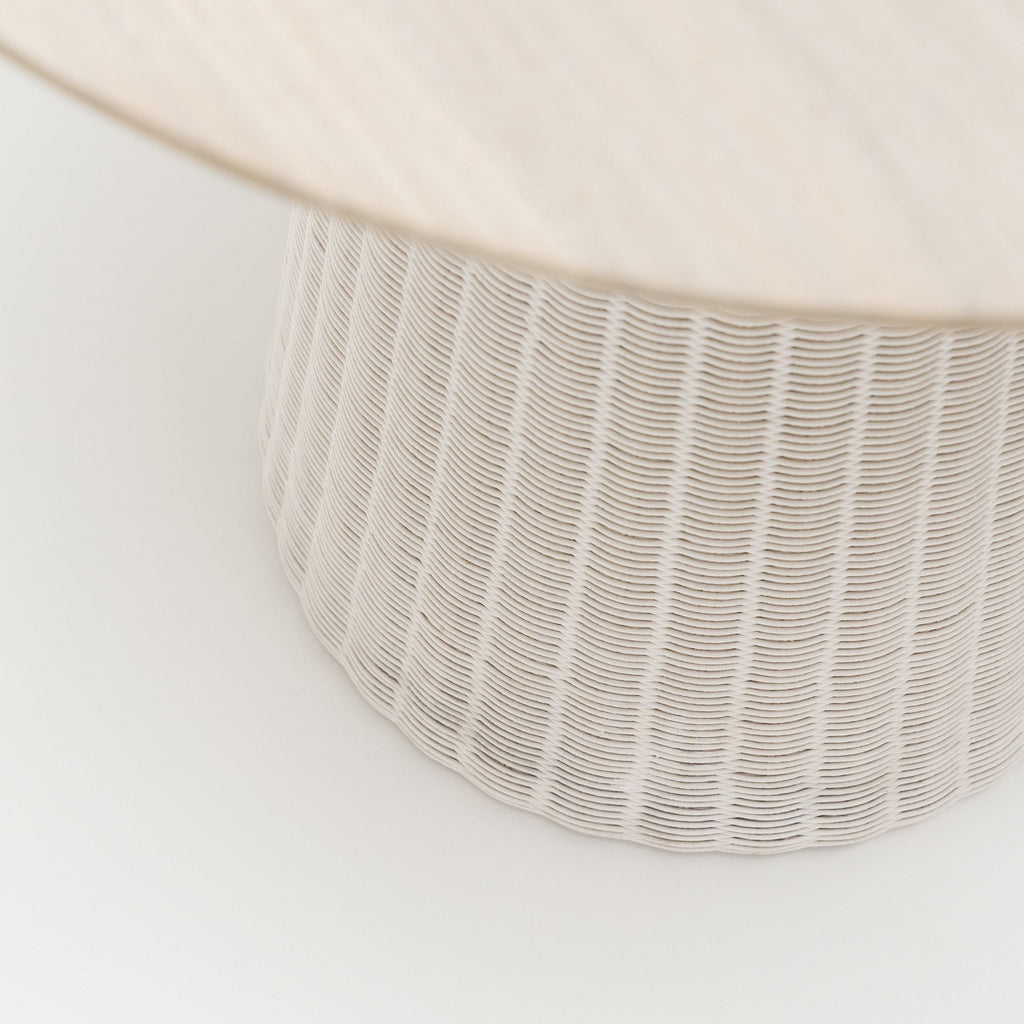 Girona Bistro Table - Aged Teak & Chalk - Round Dining Tables Loom Collection Loom Collection Dubai