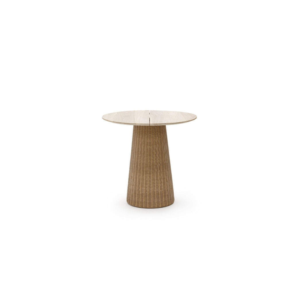 Girona Bistro Table - Aged Teak & Natural - Round Dining Tables Loom Collection Loom Collection Dubai