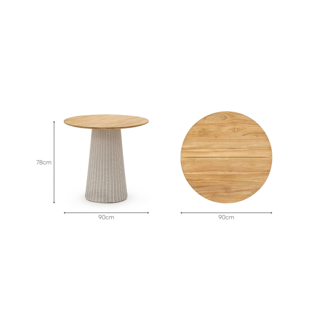 Girona Bistro Table - Honey & Chalk - Round Dining Tables Loom Collection Loom Collection Dubai