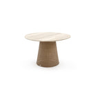 Girona Dining Table - Age Teak & Natural - Round Dining Tables Loom Collection Loom Collection Dubai