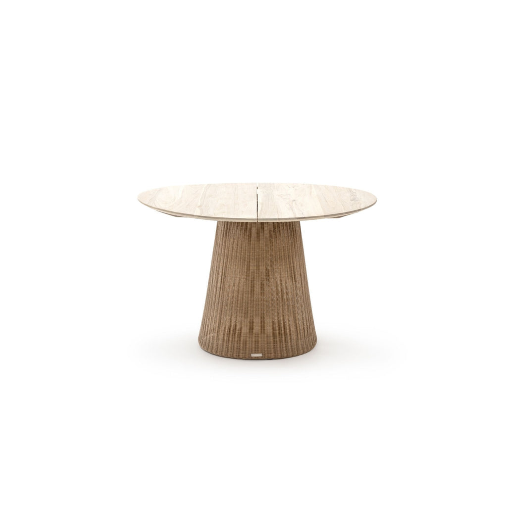 Girona Dining Table - Age Teak & Natural - Round Dining Tables Loom Collection Loom Collection Dubai