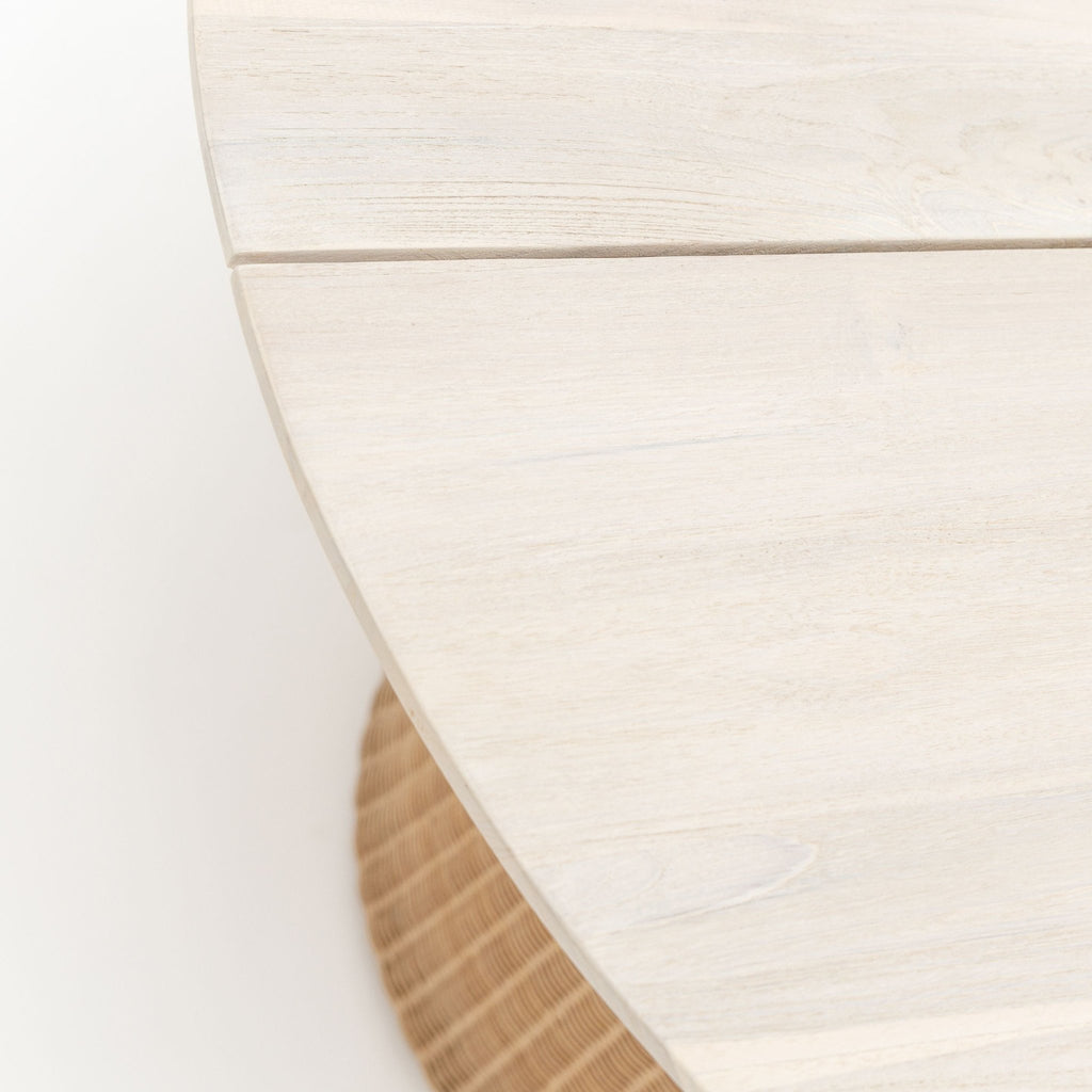 Girona Dining Table - Age Teak & Natural - Round Dining Tables Loom Collection Loom Collection Dubai