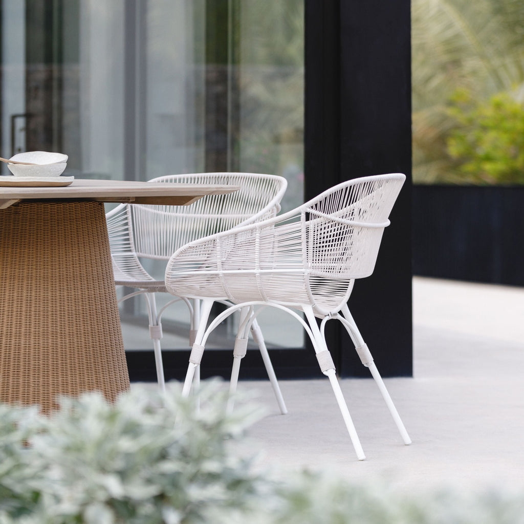 Girona Dining Table - Age Teak & Natural - Round Dining Tables Loom Collection Loom Collection Dubai