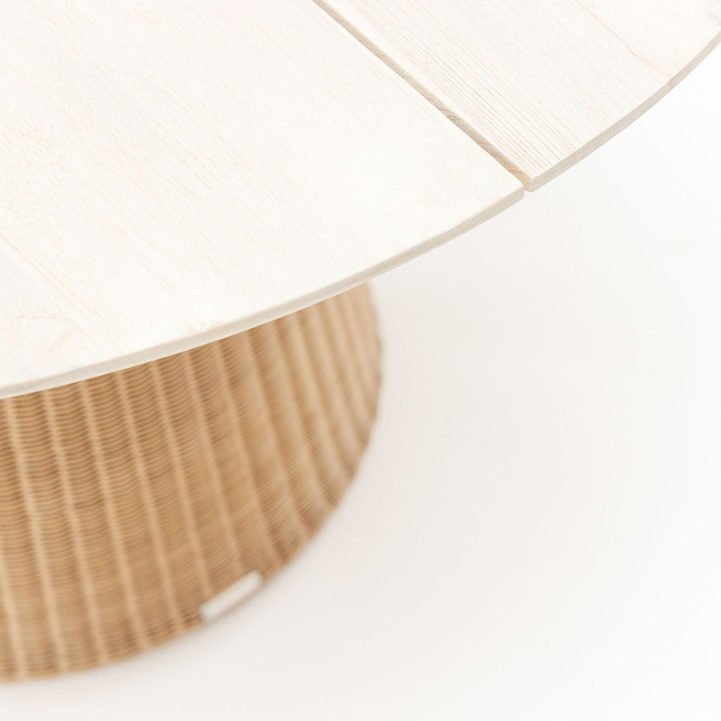 Girona Dining Table - Age Teak & Natural - Round Dining Tables Loom Collection Loom Collection Dubai