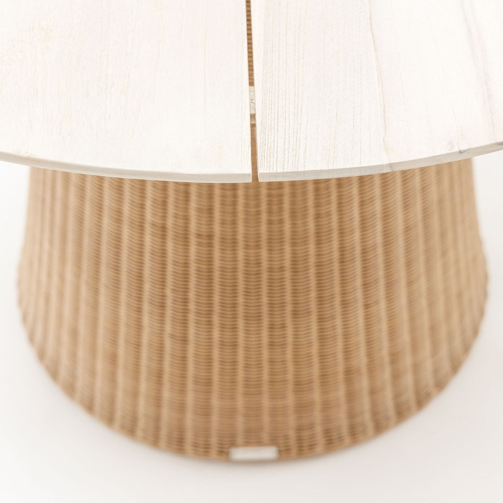 Girona Dining Table - Age Teak & Natural - Round Dining Tables Loom Collection Loom Collection Dubai