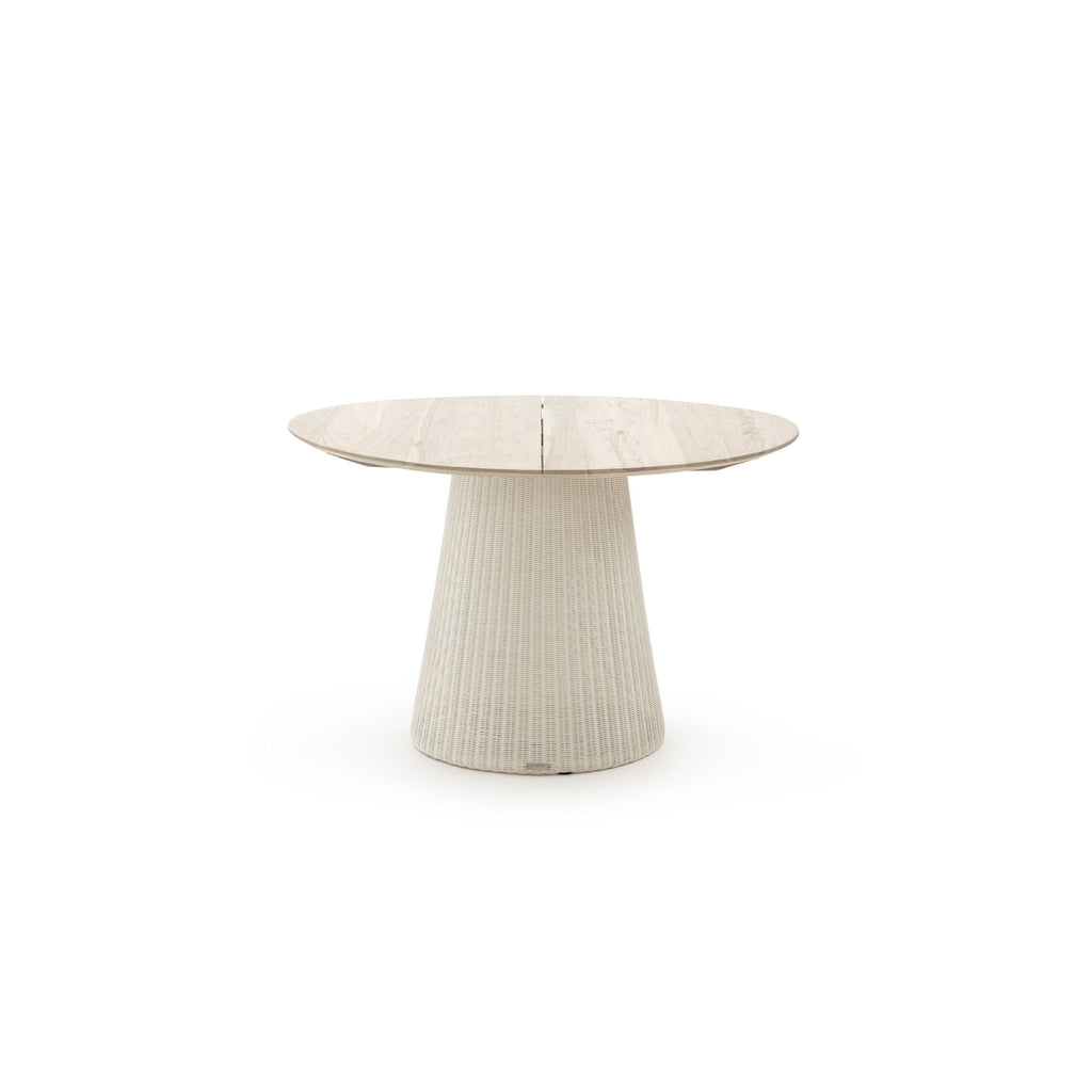 Girona Dining Table - Age Teak & Stonewhite - Round Dining Tables Loom Collection Loom Collection Dubai