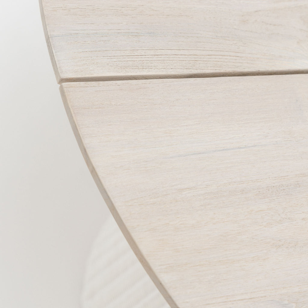Girona Dining Table - Age Teak & Stonewhite - Round Dining Tables Loom Collection Loom Collection Dubai