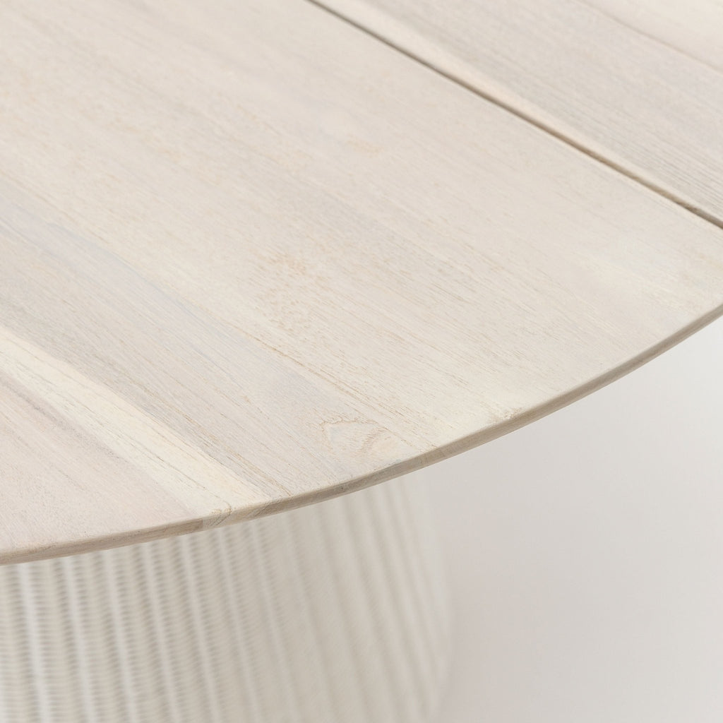 Girona Dining Table - Age Teak & Stonewhite - Round Dining Tables Loom Collection Loom Collection Dubai