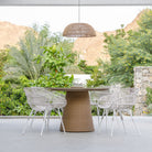 Girona Dining Table - Honey & Natural - Round Dining Tables Loom Collection Loom Collection Dubai