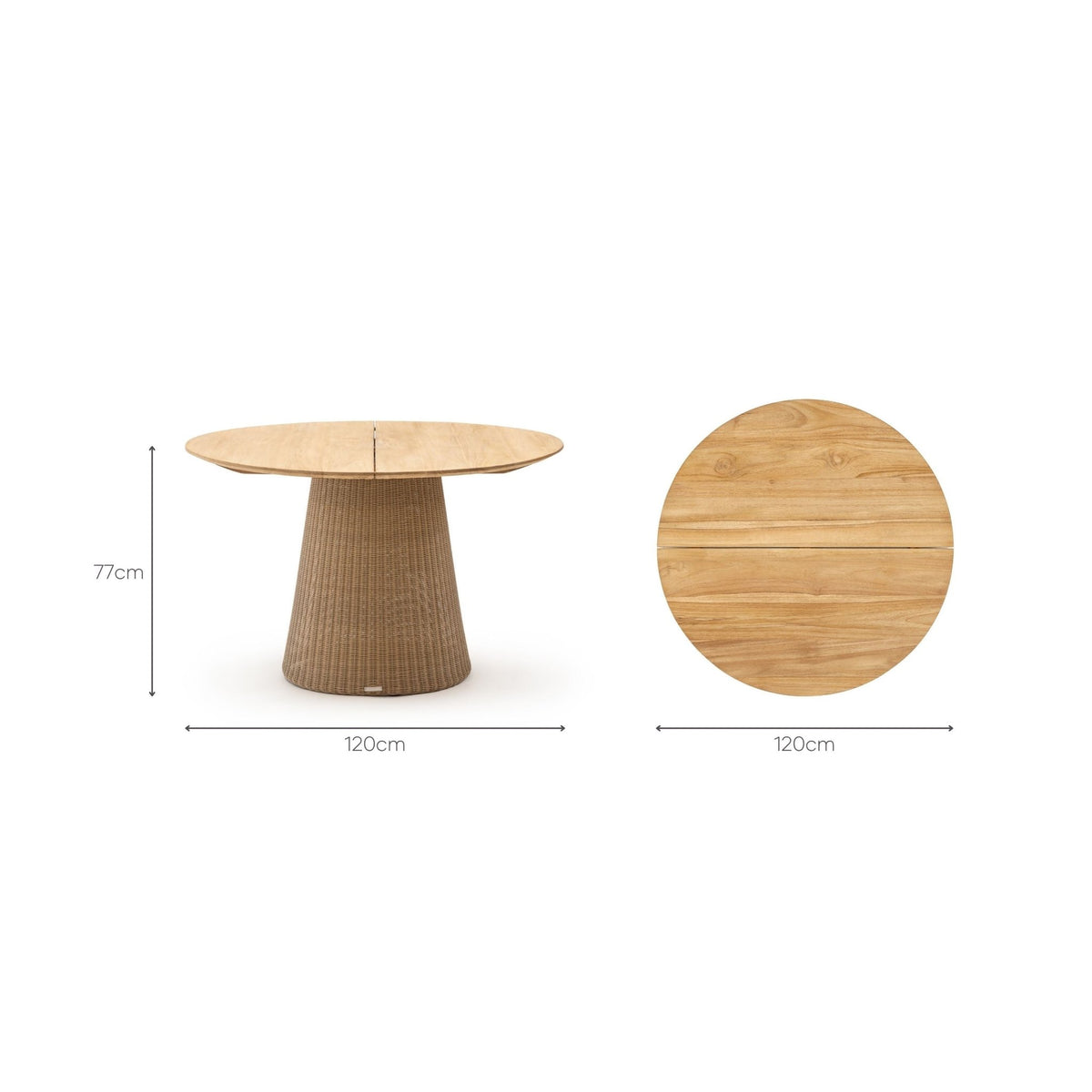 Girona Dining Table - Honey & Natural - Round Dining Tables Loom Collection Loom Collection Dubai