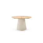Girona Dining Table - Honey & Stonewhite - Round Dining Tables Loom Collection Loom Collection Dubai