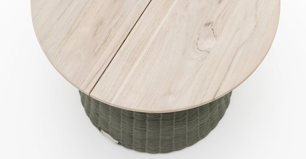 Girona Side Table - Aged Teak & Moss.