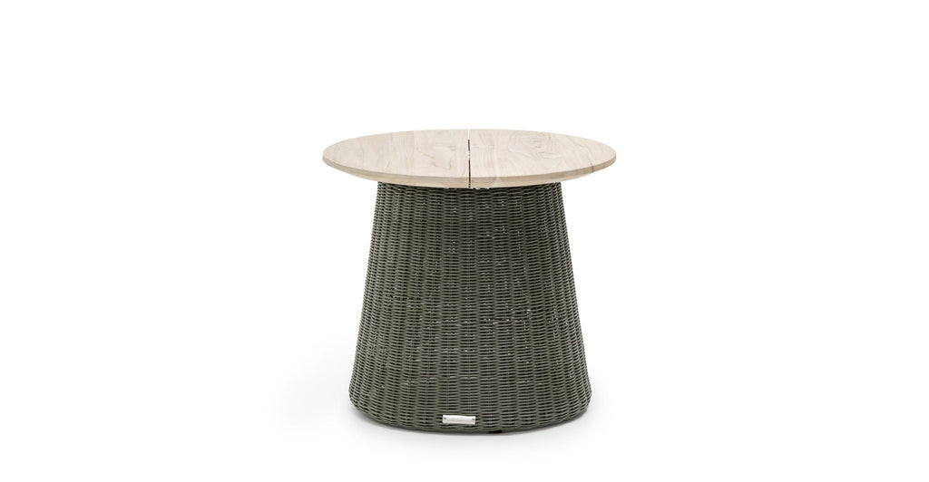 Girona Side Table - Aged Teak & Moss.