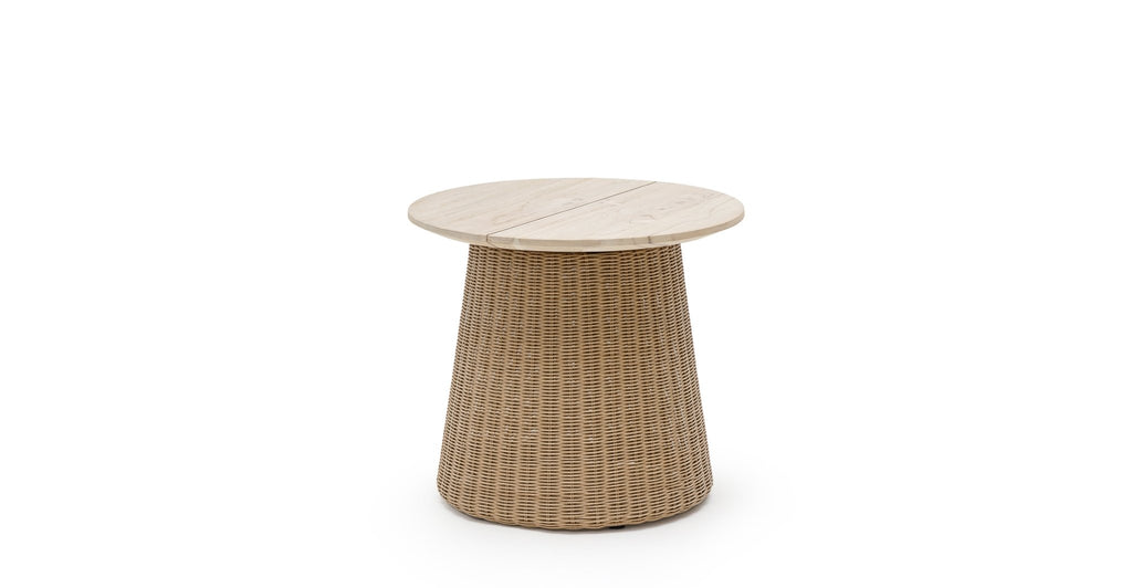 Girona Side Table - Aged Teak & Natural.