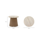 Girona Side Table - Aged Teak & Natural - Side Tables Loom Collection Loom Collection Dubai